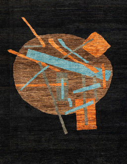 Abstract Black Oriental Rug, abs1833