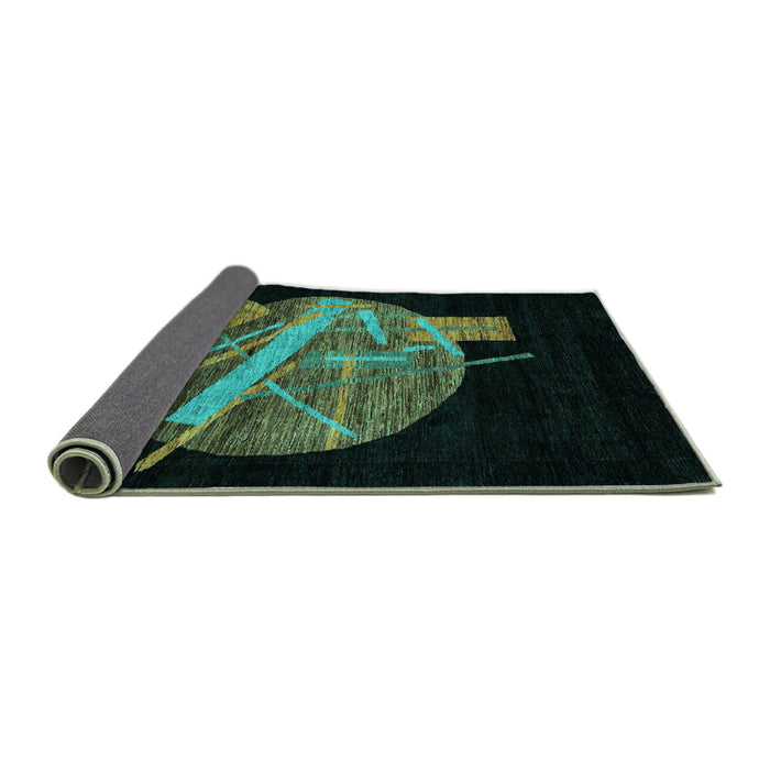 Sideview of Oriental Turquoise Modern Rug, abs1833turq