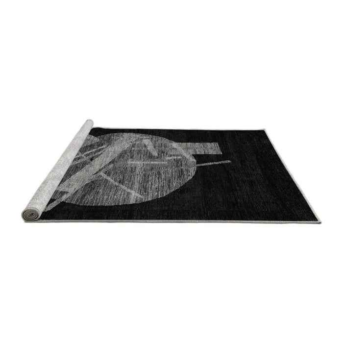 Sideview of Machine Washable Oriental Gray Modern Rug, wshabs1833gry