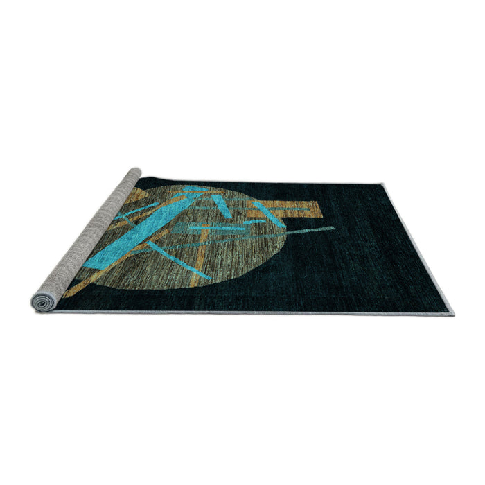 Sideview of Machine Washable Oriental Light Blue Modern Rug, wshabs1833lblu
