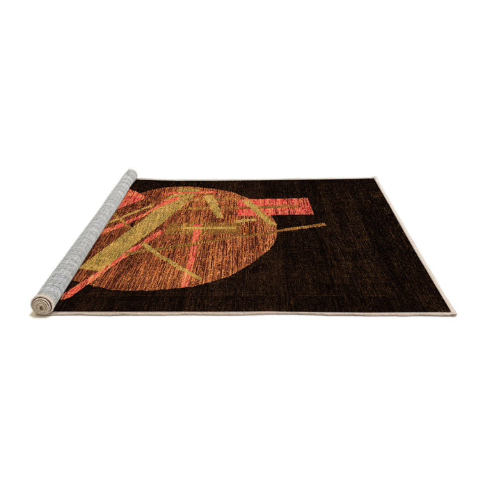 Sideview of Machine Washable Oriental Orange Modern Area Rugs, wshabs1833org