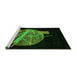 Sideview of Machine Washable Oriental Green Modern Area Rugs, wshabs1833grn