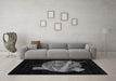 Machine Washable Oriental Gray Modern Rug in a Living Room,, wshabs1833gry