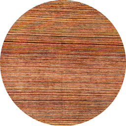 Round Machine Washable Abstract Orange Rug, wshabs1834