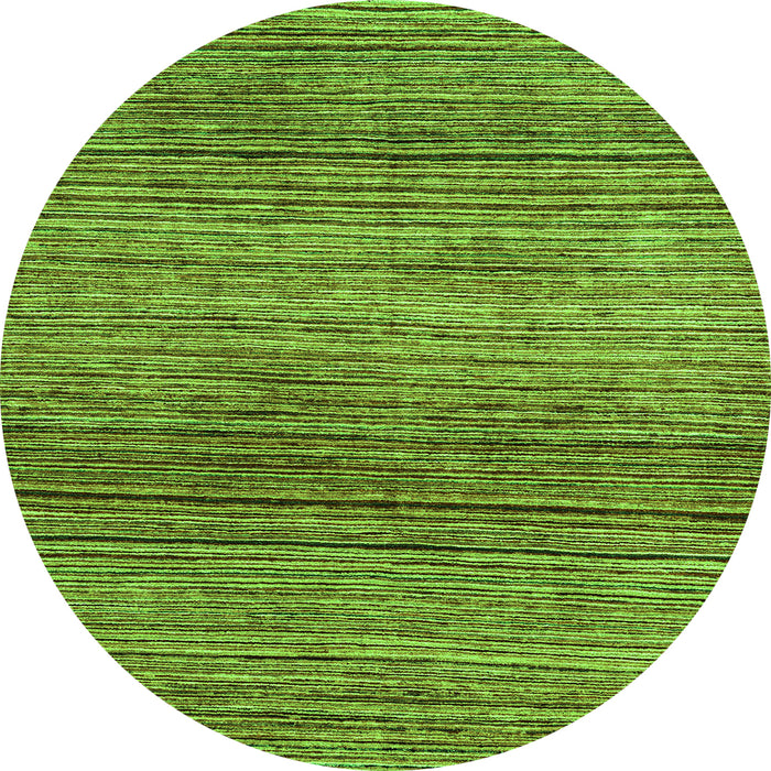 Round Machine Washable Oriental Green Modern Area Rugs, wshabs1834grn