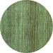 Round Oriental Turquoise Modern Rug, abs1834turq