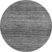 Round Machine Washable Oriental Gray Modern Rug, wshabs1834gry