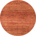 Round Oriental Orange Modern Rug, abs1834org