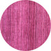 Round Oriental Pink Modern Rug, abs1834pnk