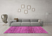 Machine Washable Oriental Purple Modern Area Rugs in a Living Room, wshabs1834pur