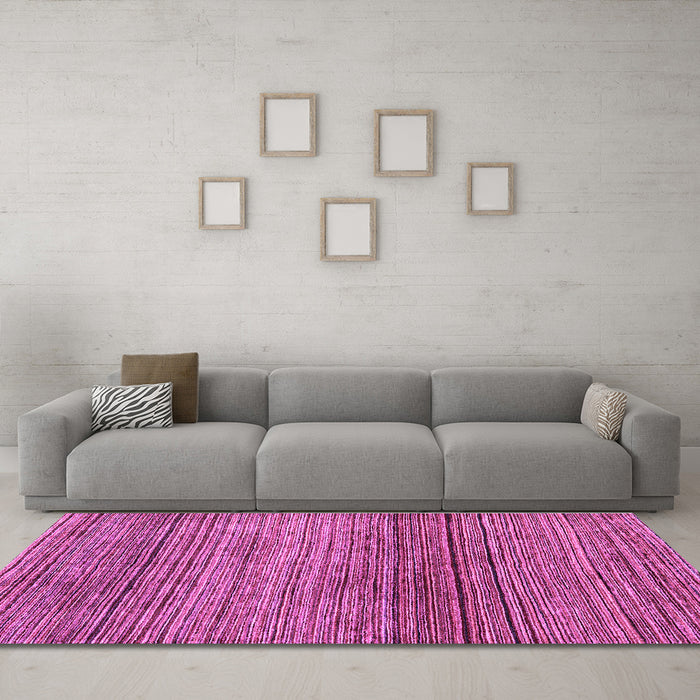 Machine Washable Oriental Purple Modern Area Rugs in a Living Room, wshabs1834pur