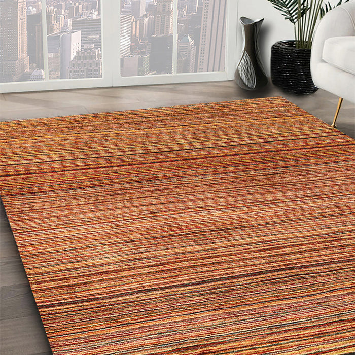 Machine Washable Abstract Orange Rug in a Family Room, wshabs1834