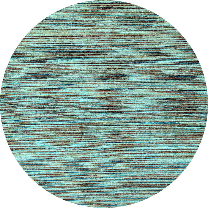 Round Machine Washable Oriental Light Blue Modern Rug, wshabs1835lblu