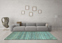 Machine Washable Oriental Light Blue Modern Rug, wshabs1835lblu