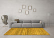 Machine Washable Oriental Yellow Modern Rug in a Living Room, wshabs1835yw