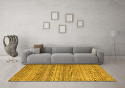 Machine Washable Oriental Yellow Modern Rug in a Living Room, wshabs1835yw