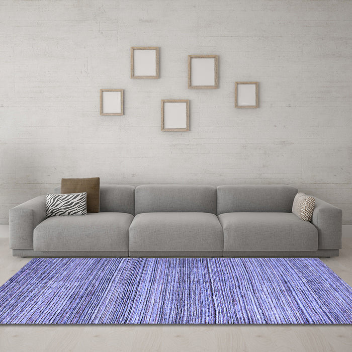 Machine Washable Oriental Blue Modern Rug in a Living Room, wshabs1835blu