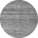 Round Machine Washable Oriental Gray Modern Rug, wshabs1835gry