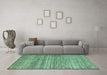 Machine Washable Oriental Turquoise Modern Area Rugs in a Living Room,, wshabs1835turq