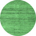 Round Oriental Emerald Green Modern Rug, abs1835emgrn