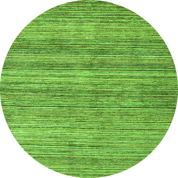 Round Machine Washable Oriental Green Modern Area Rugs, wshabs1835grn