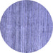 Round Oriental Blue Modern Rug, abs1835blu