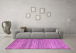 Machine Washable Oriental Purple Modern Area Rugs in a Living Room, wshabs1835pur