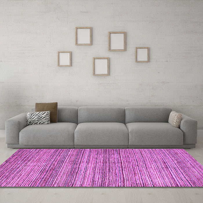 Machine Washable Oriental Purple Modern Area Rugs in a Living Room, wshabs1835pur