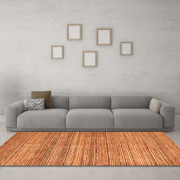 Machine Washable Oriental Orange Modern Area Rugs in a Living Room, wshabs1835org