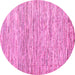 Round Machine Washable Oriental Pink Modern Rug, wshabs1836pnk