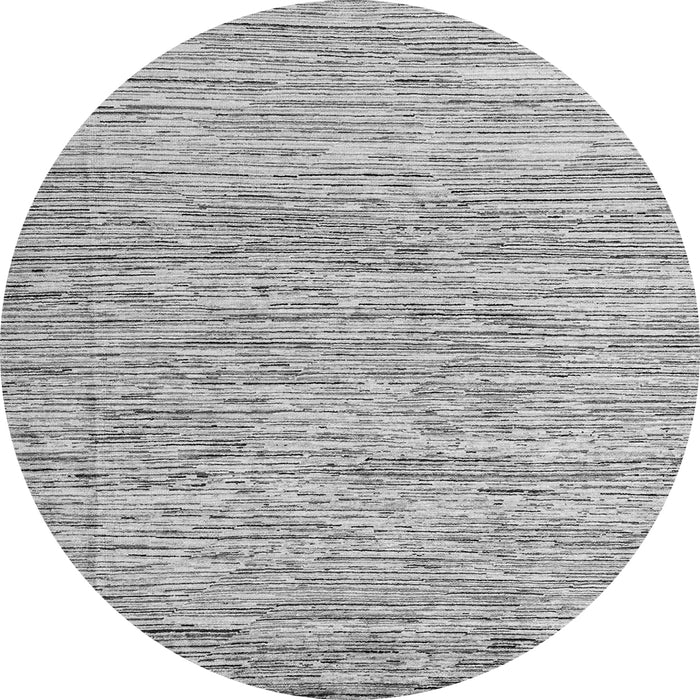 Round Machine Washable Oriental Gray Modern Rug, wshabs1836gry