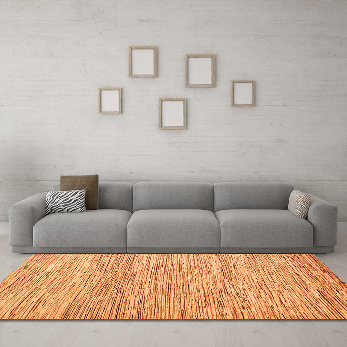 Machine Washable Oriental Orange Modern Area Rugs in a Living Room, wshabs1836org