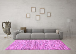 Machine Washable Oriental Purple Modern Area Rugs in a Living Room, wshabs1836pur