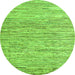 Round Oriental Green Modern Rug, abs1836grn