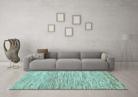 Machine Washable Oriental Light Blue Modern Rug, wshabs1836lblu