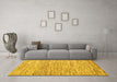 Machine Washable Oriental Yellow Modern Rug in a Living Room, wshabs1836yw