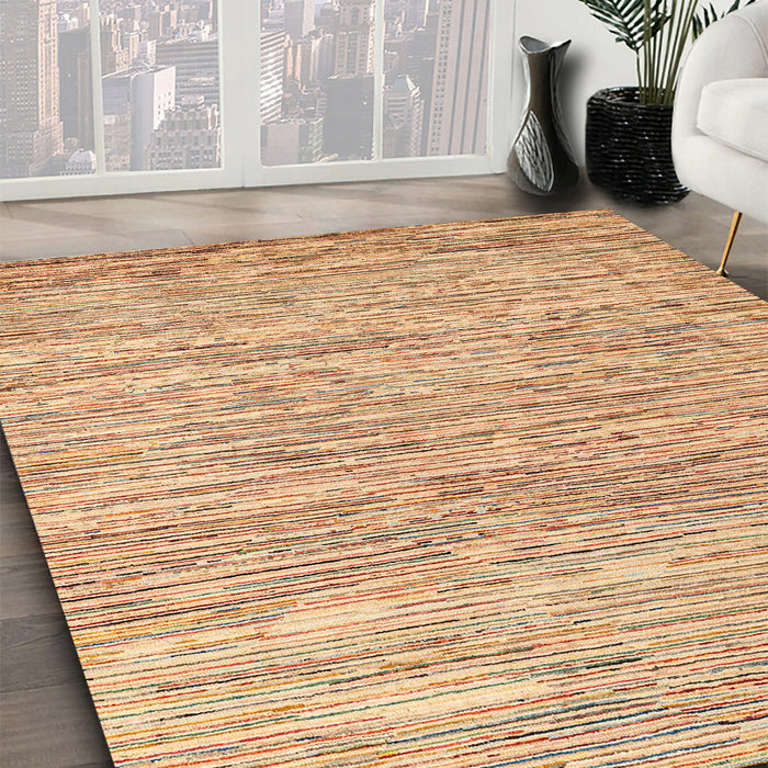 Machine Washable Abstract Chocolate Brown Rug in a Family Room, wshabs1836