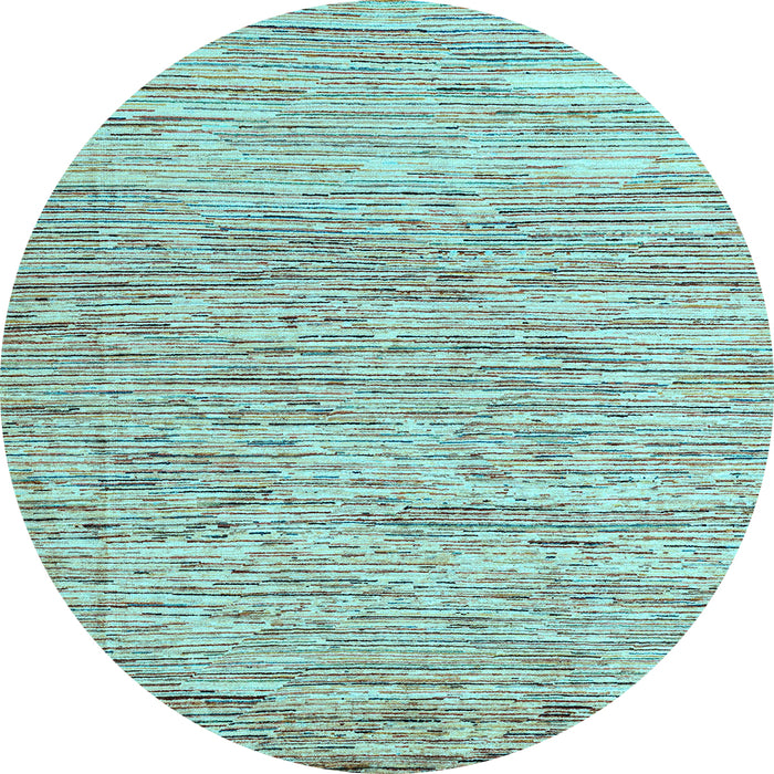 Round Oriental Light Blue Modern Rug, abs1836lblu
