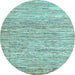 Round Oriental Light Blue Modern Rug, abs1836lblu