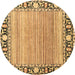 Round Oriental Brown Modern Rug, abs1837brn