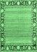 Machine Washable Oriental Emerald Green Modern Area Rugs, wshabs1837emgrn