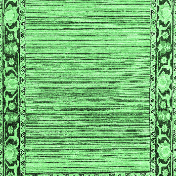 Machine Washable Oriental Emerald Green Modern Area Rugs, wshabs1837emgrn