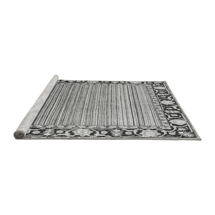 Sideview of Machine Washable Oriental Gray Modern Rug, wshabs1837gry