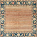 Square Machine Washable Abstract Chestnut Brown Rug, wshabs1837
