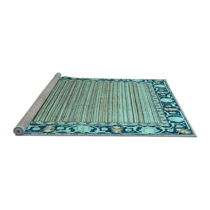 Sideview of Machine Washable Oriental Light Blue Modern Rug, wshabs1837lblu