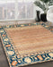 Abstract Chestnut Brown Oriental Rug in Family Room, abs1837