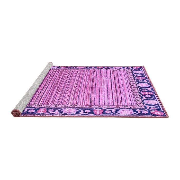 Sideview of Machine Washable Oriental Purple Modern Area Rugs, wshabs1837pur
