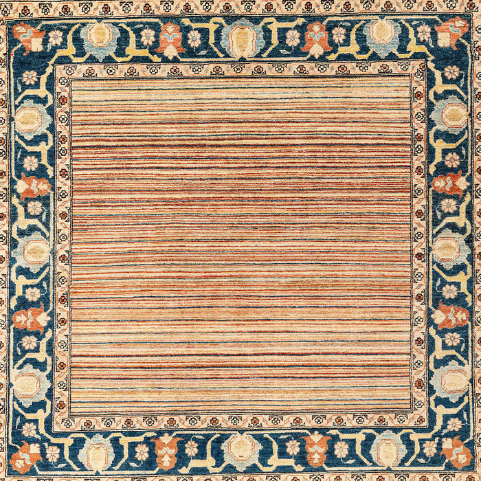 Square Abstract Chestnut Brown Oriental Rug, abs1837