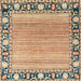 Square Abstract Chestnut Brown Oriental Rug, abs1837