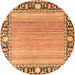 Round Oriental Orange Modern Rug, abs1837org